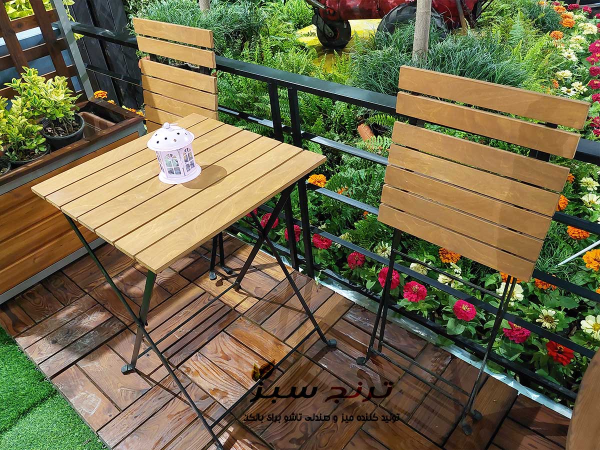 تولید کننده میز و صندلی تاشو دو نفره ایکیا مدل تارنو برای بالکن و تراس