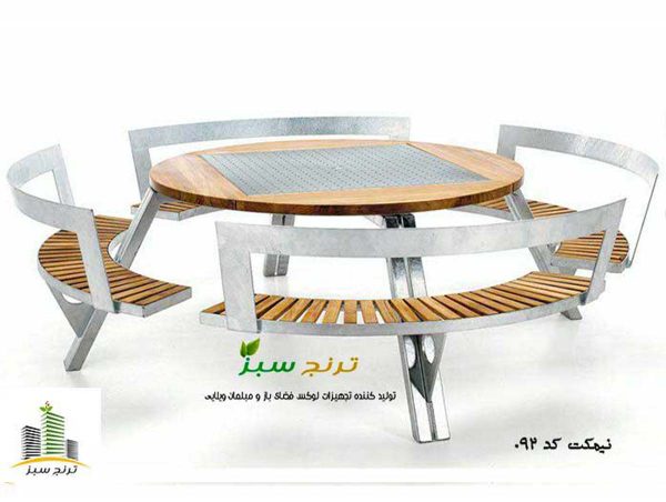 ست میز و صندلی هشت نفره کد 092 مدل جدید ؛ مناسب فضای باز ؛ تولید صنایع ترنج سبز