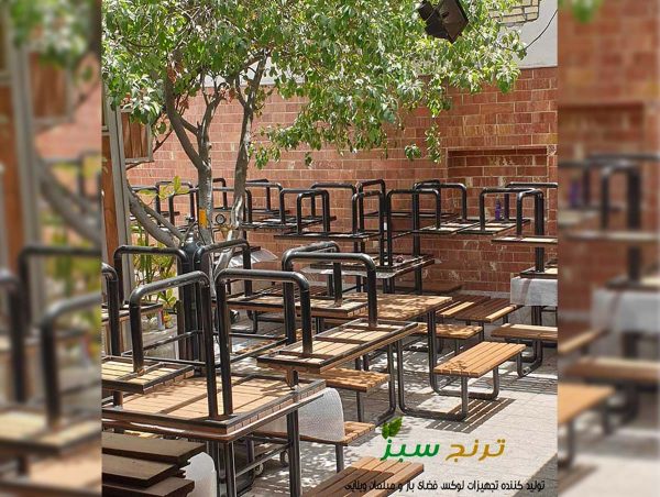 میز و نیمکت های پارکی تولید شده در صمایع ترنج سبز