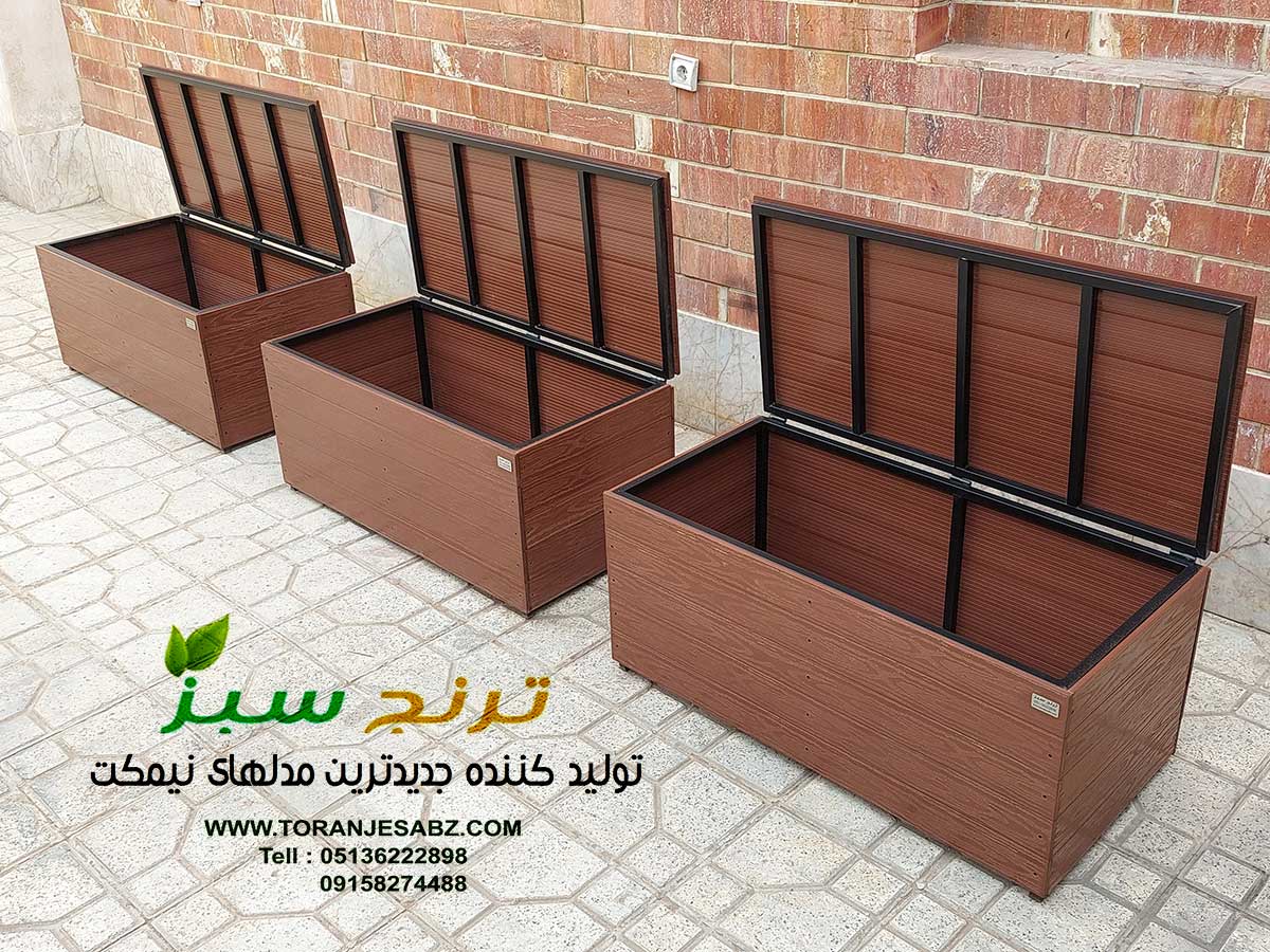 bench-with-box-made-of-thermo-wood نیمکت باکس دار از جنس چوب پلاست
