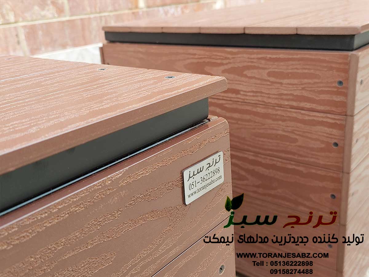 bench-with-box-made-of-wood برند ترنج سبز تولید کننده نیمکت هایی است که دارای باکس صندوقچه هستند.