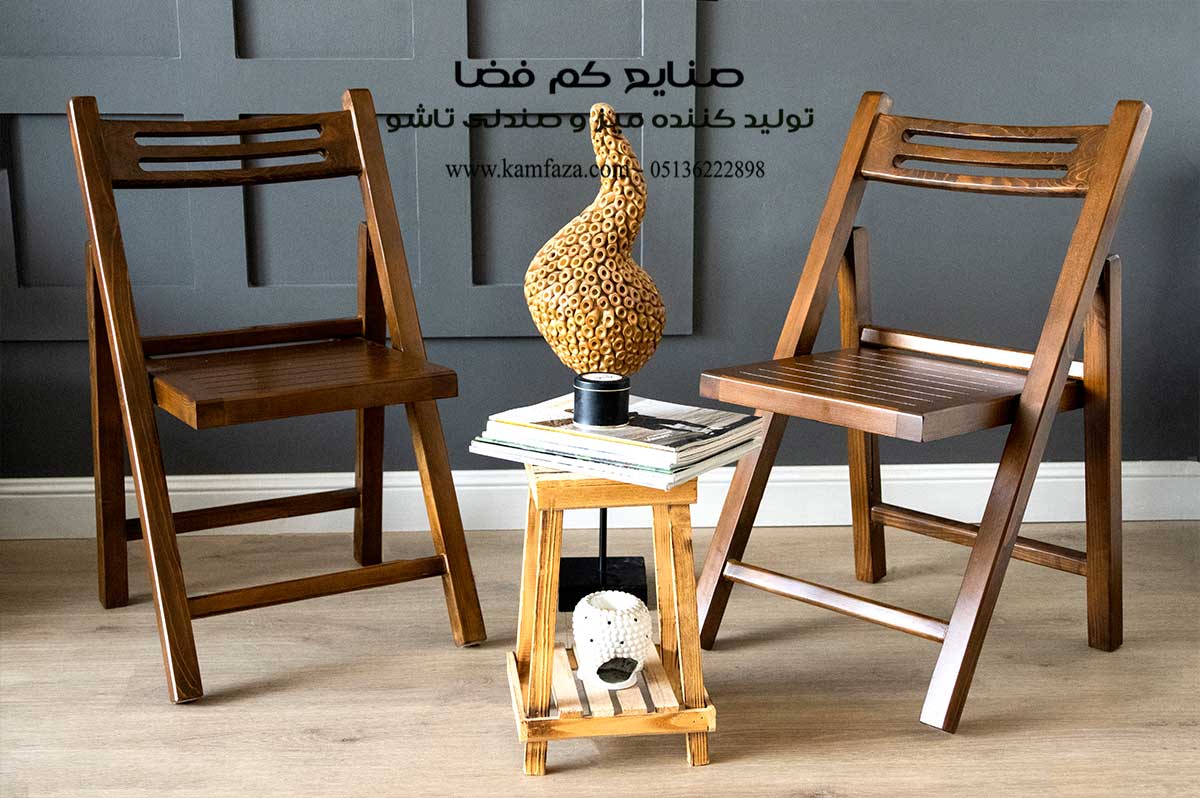 صندلی تاشو چوبی با کیفیت بالا