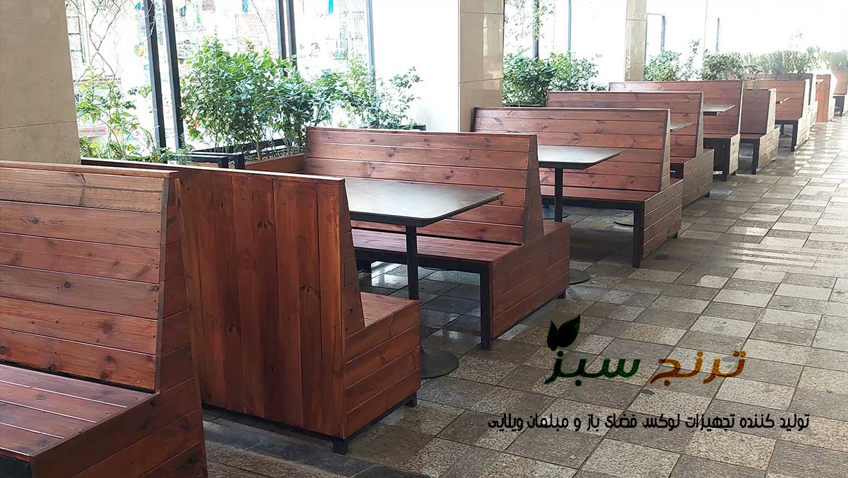 این میز و نیمکت رستورانی مناسب برای محوطه باز رستوران و کافی شاپ است.