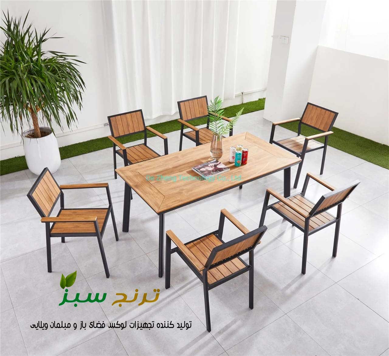 طراحی ست میز و صندلی رستورانی برای استفاده در فضای باز و روفگاردن هتل و رستوران