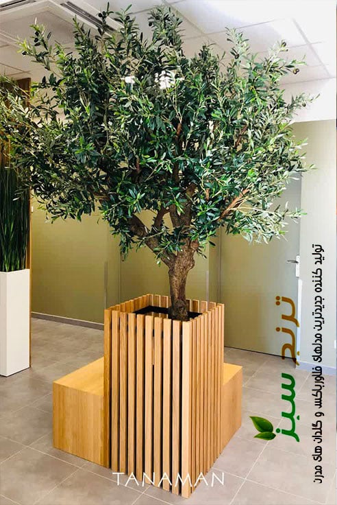 فلاورباکس چوب ترموود برای کاشت درختچه