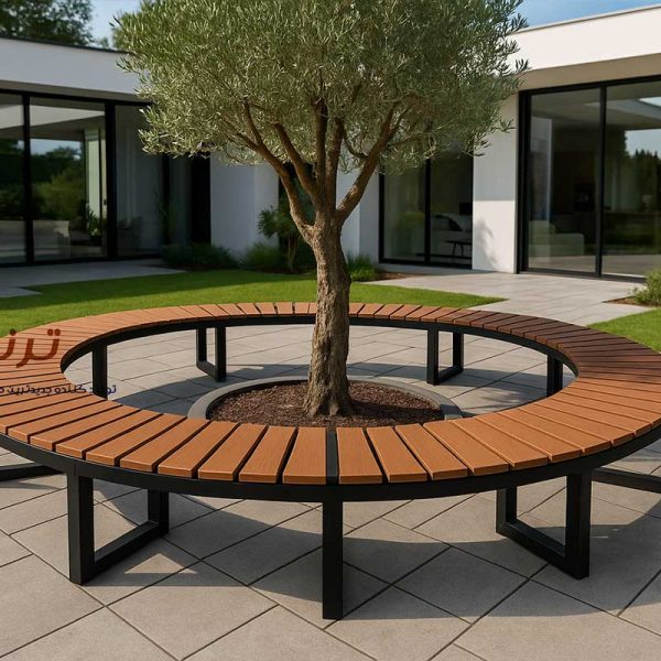 نیمکت دایره دور درختی