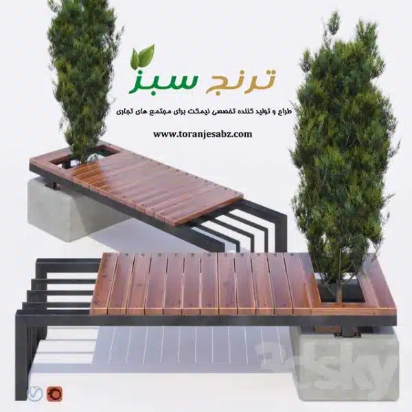 نیمکت فلز و چوب دارای گلجا نیمکت فلز و چوب دارای گلجا