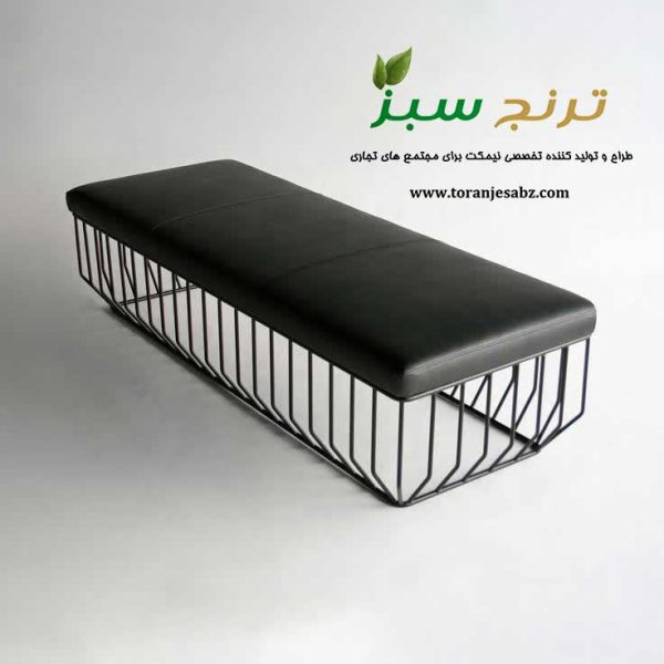 نیمکت برای مجتمع تجاری با پایه فلز و رویه فوم و چرم