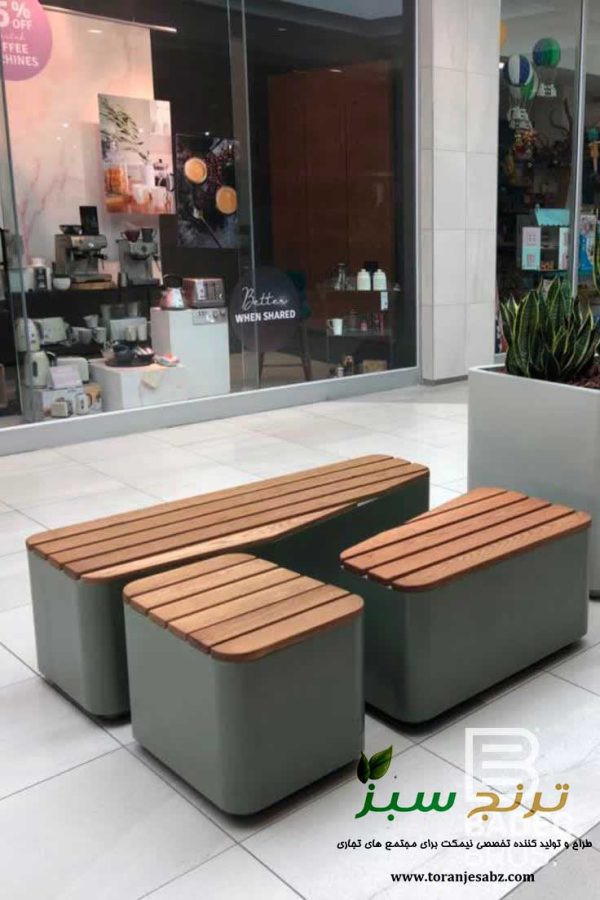 صندلی چوب و فلز برای داخل مجتمع اداری و تجاری