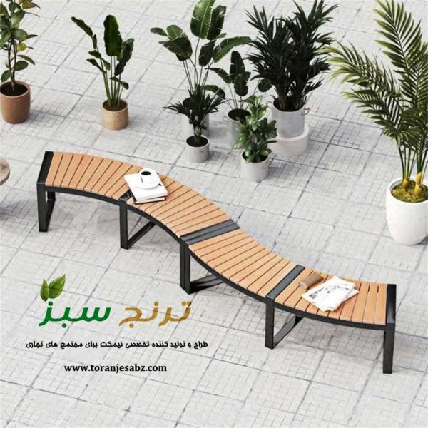 نیمکت منحنی و قوسی برای پارک