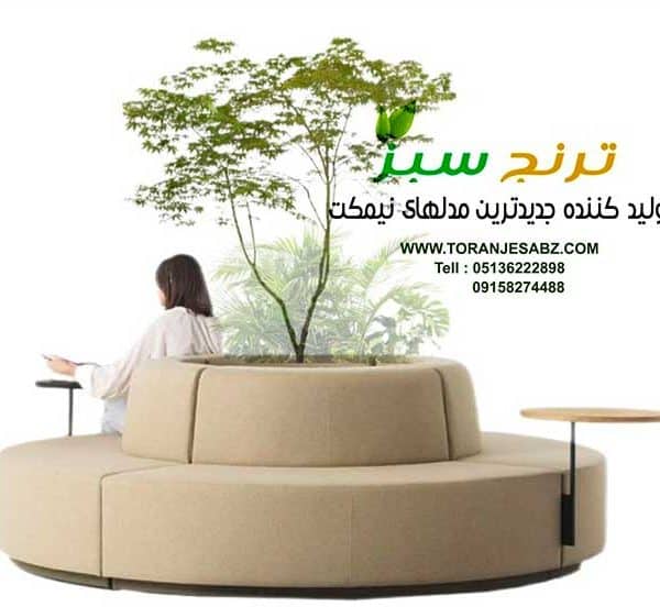 این نیمکت دایره با فلاورباکس از چوب و فلز ساخته شده و مناسب برای داخل پاساژ و مجتمع تجاری است