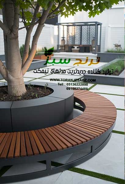 نیمکت دایره در دور درخت