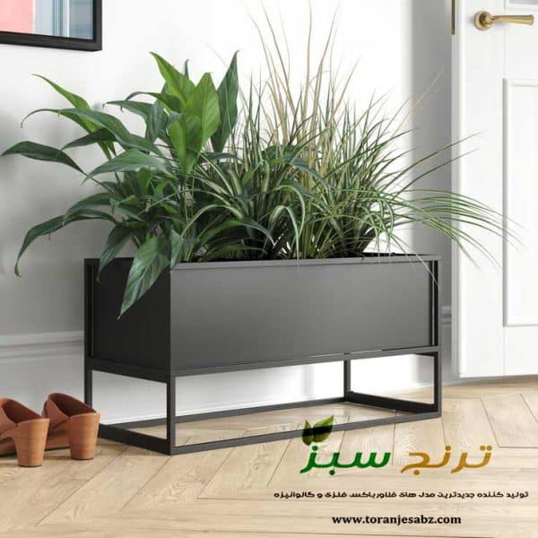 گلدان مستطیلی مدل جدید مشکی رنگ