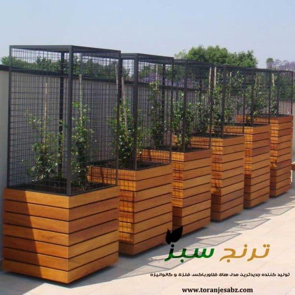 فلاورباکس چوبی و فلز پشت دار