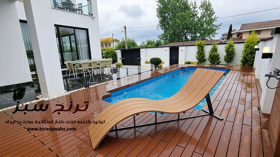 تخت کمار استخری در محوطه باز ویلا در شمال کشور ایران و مازندران